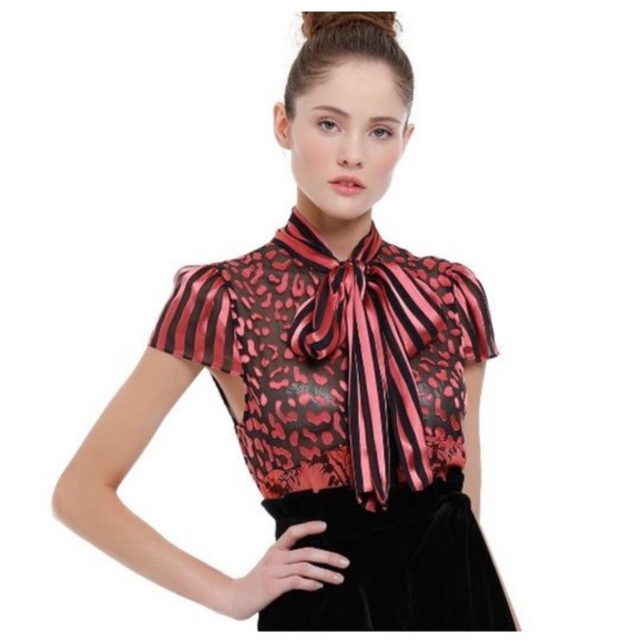 ALICE + OLIVIA Jeannie Tie Neck Blouse - Picture 7 of 12